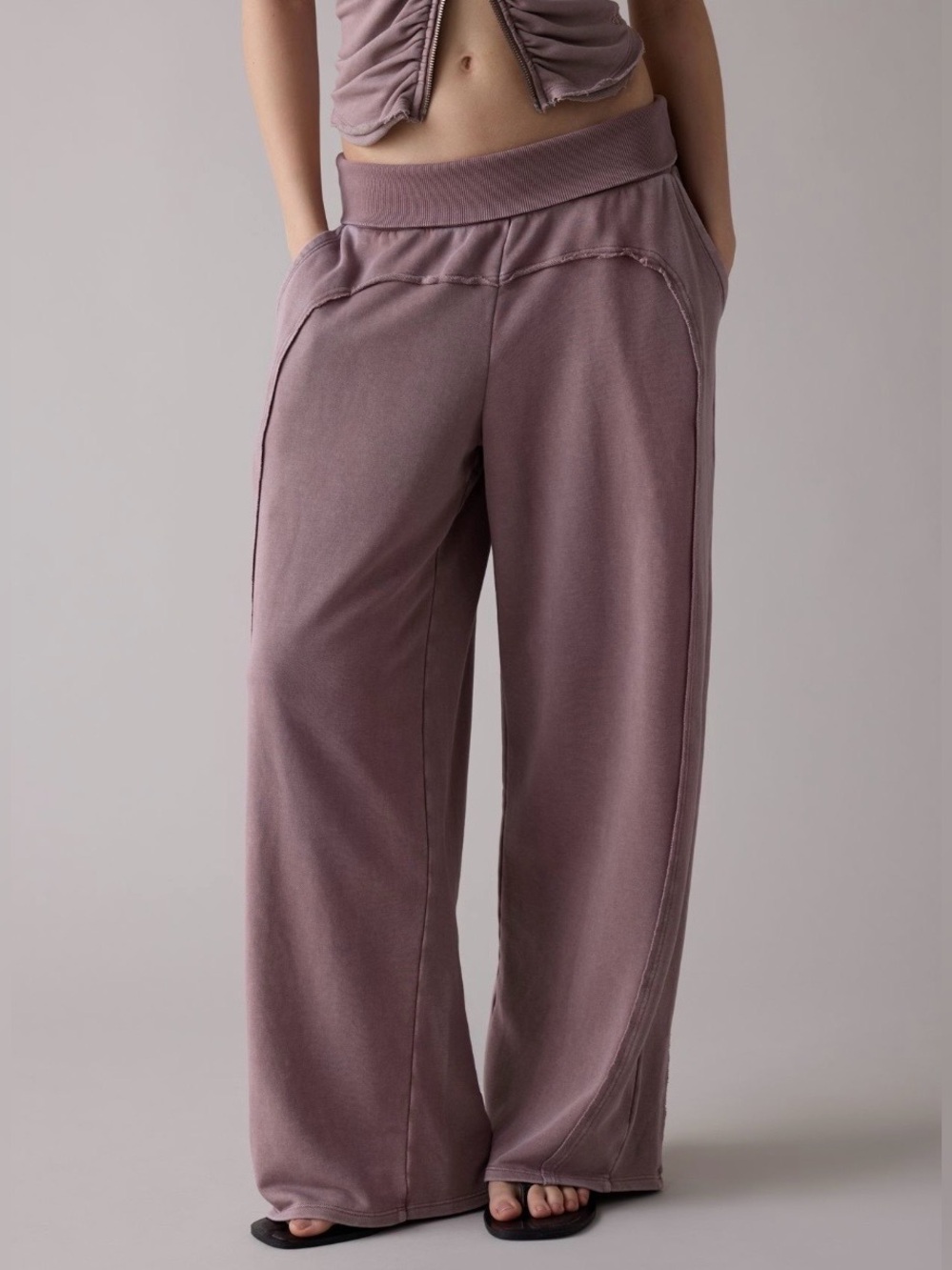 Out From Under Tear It Up Terry Knit Foldover Sweatpants